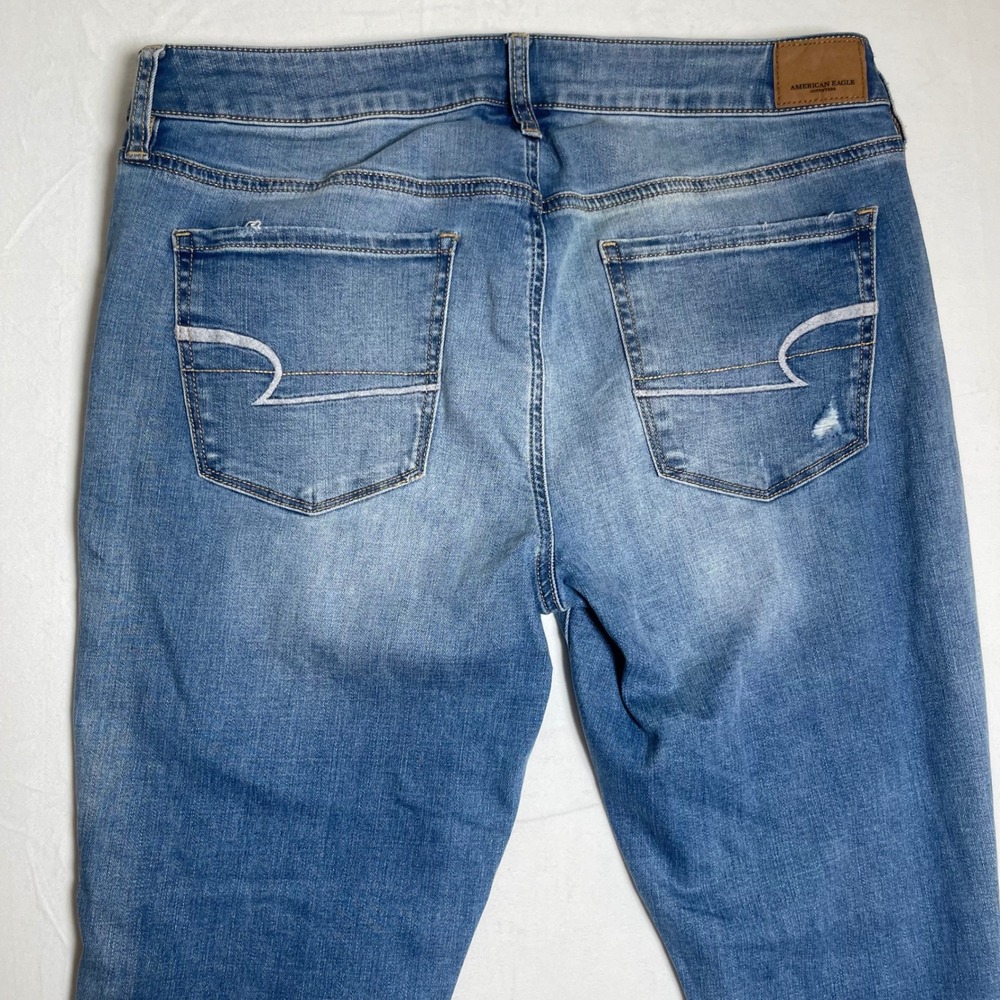 American Eagle Outfitters Light Blue Distressed Women's Jeggings - Picture 12 of 14